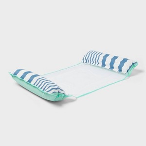 Water Hammock Pool Lounger Blue Stripes - Sun Squad™ - 1 of 4