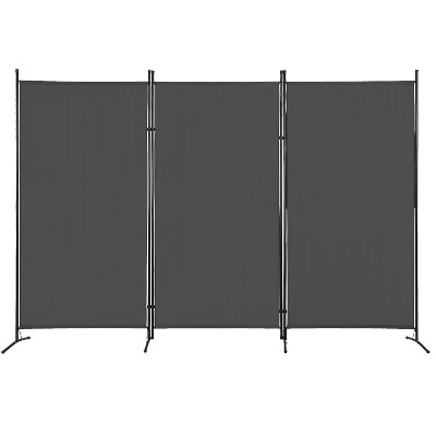 FDW Versatile 3-Panel Room Divider Folding Privacy Screen with Metal Frame Space Separator Background Wall Freestanding Room Dividers