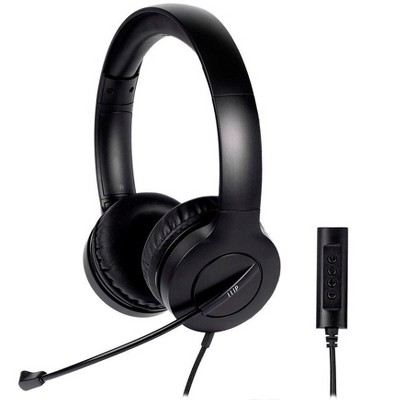 Monoprice WFH 3.5mm + USB Wired On-Ear Web Meeting Headset, Lightweight, USB In-line Controller, Used in Work and School - Workstream Collection