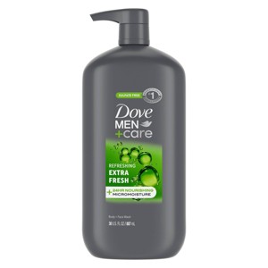 Dove Men+Care Extra Fresh Refreshing Body & Face Wash Pump - Sulfate Free - 30 fl oz - 1 of 4