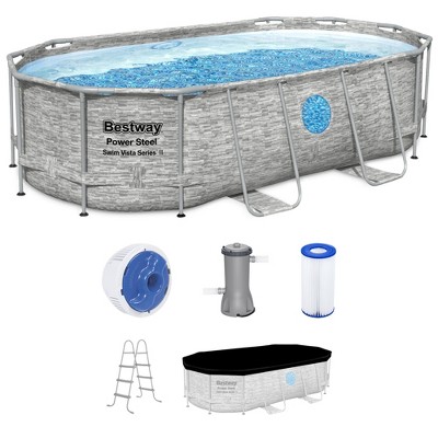 Bestway Power Steel Swim Vista Series II Above Ground Outdoor Swimming Pool