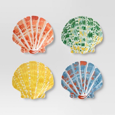 Coastal 4pk 9" Melamine Plastic Shells Appetizer Plates - Threshold™