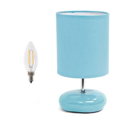 Simple Designs 10.24" Stonies Small Stone Look Table Bedside Lamp (Includes LED Light Bulb)