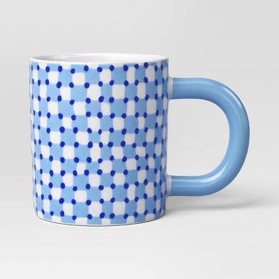 16oz Stoneware Checker Love You Dad Mug Blue - Room Essentials™