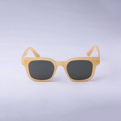 Men's Square Surf Sunglasses - Goodfellow & Co™ Yellow: Medium Fit, Recycled Plastic Frame, Maximum UV Protection