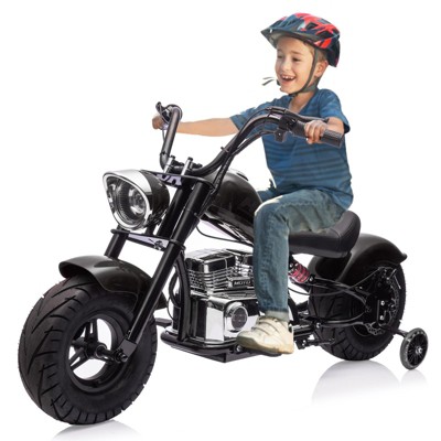 Kids Electric Off-Road Motorcycle,  36V 350W Ride On Electric Motorcycle with Training Wheels, Spring Suspension, Led, Music