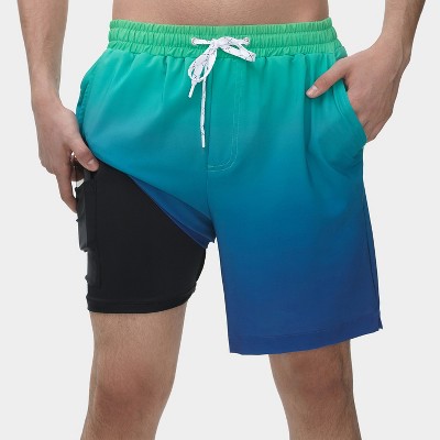Rokka&Rolla Men's 7'' Stretch Swim Shorts with Compression Liner