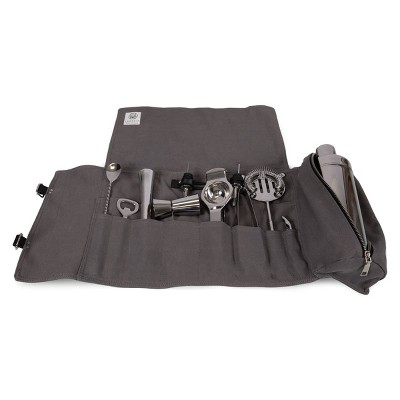 Legacy Barkeep Bar Tool Roll Up Kit Gray/Black Accents