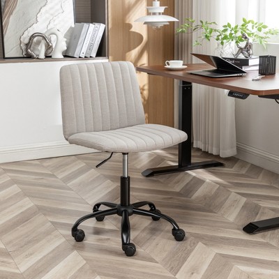 RISOKEYS Modern Swivel Home Office Chair Swivel Height Adjustable Ergonomic Chair Armless Desk Chair for Study Rooms,Bedrooms.(Chair Only)
