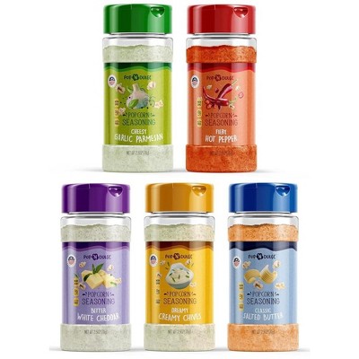 Popcorn Seasoning Variety Pack, 5 Gourmet Popcorn Flavoring Kit 2.5 OZ