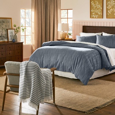 3pc Washed Loop Stripe Duvet Cover Bedding Set - Hearth & Hand™ with Magnolia