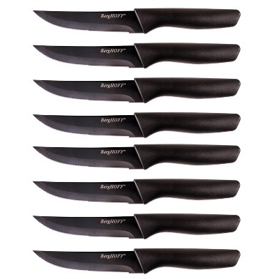 BergHOFF 8Pc Stainless Steel Steak Knife Set with Non-Stick Stainless Steel Blade 8.5"