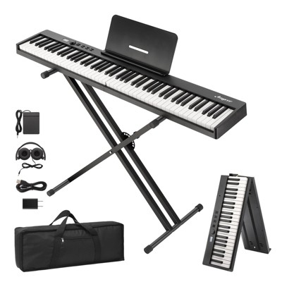 Whizmax Folding Piano Keyboard,Full Size 88 Key Semi Weighted Keyboards Electric Piano,Portable Keyboard Digital Piano with Stand for Beginner