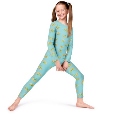 Rocky Thermal Underwear for Girls, Long Johns Fleece Lined Set, Shirt & Pants, Base Layer (Rainbow - X-Small)