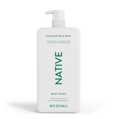Native Body Wash for Men & Women - Eucalyptus & Mint - Sulfate Free with Pump - 36 fl oz