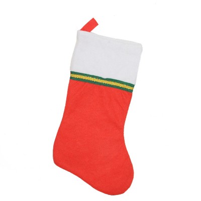 Northlight Traditional Christmas Stocking with Ribbon Trim - 16" - Red and White