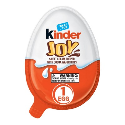 Kinder Joy Sweet Cream Topped with Cocoa Wafer Bites Milk Chocolate Treat + Toy Candy - 0.7oz