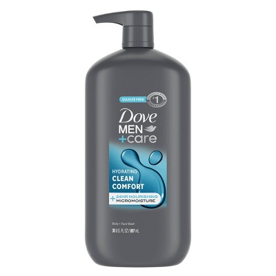 Dove Men+Care Clean Comfort Hydrating Body & Face Wash Pump - Sulfate Free - 30 fl oz