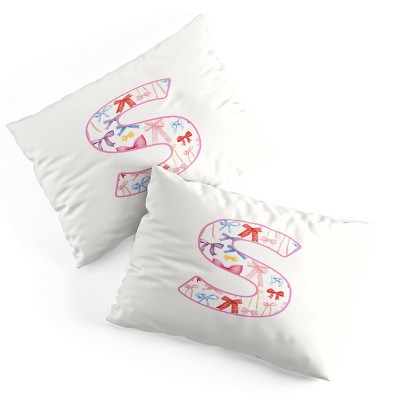 Deny Designs Standard April Lane Art Fancy Bow Monogram S Microfiber Printed Pillow Sham