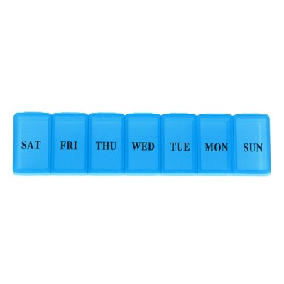 Unique Bargains 7 Grids Single Row Pill Case Clear 1 Pc
