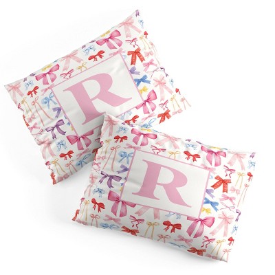 Deny Designs Standard April Lane Art Bows Monogram R Microfiber Printed Pillow Sham