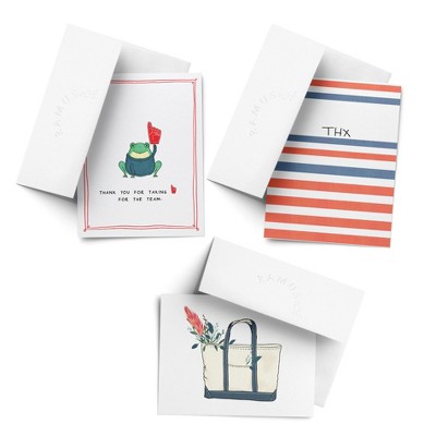 Everyday Greeting Card Pack Sets (3 ct, Assorted) Tote, 1 For The Team, Stripes THX by Ramus & Co