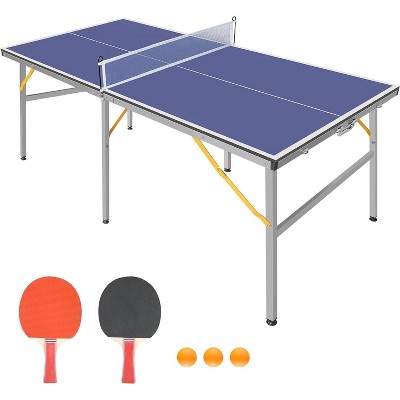 Table Tennis Table, Professional Ping Pong Table, 6×3 FT Foldable and Portable Ping Pong Table Set with Net, 2 Table Tennis Paddles and 3 Balls for