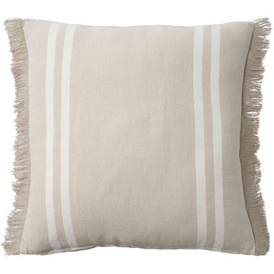 Mina Victory Lifestyle Cotton Linen Stripes Indoor Throw Pillow