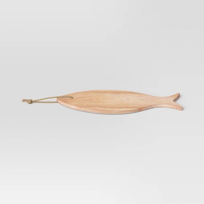 Coastal 6.5" Wooden Fish Shape Serving Board with Rope - Threshold™