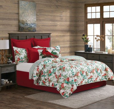 C&F Home Delwyn Cardinal Cotton Quilt Set  - Reversible and Machine Washable