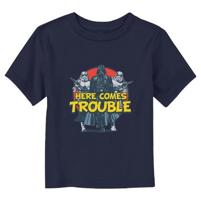 Star Wars Darth Vader and Stormtroopers Here Comes Trouble T-Shirt