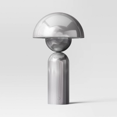 Portable Cordless Dome Table Lamp Silver - Room Essentials™