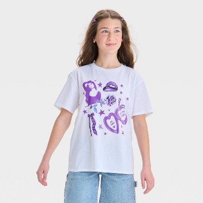 Girls' Olivia Rodrigo Oversized Graphic T-Shirt - White
