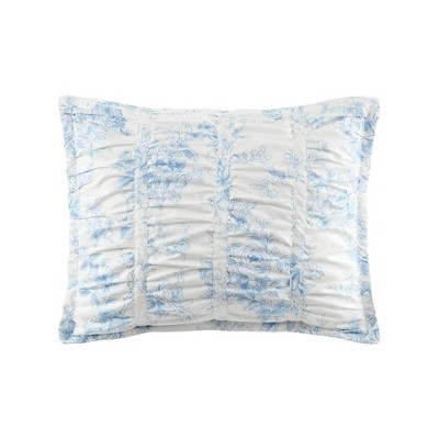 Armoire Collection Standard Toile Floral Pillow Sham Blue