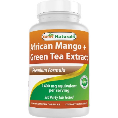 Best Naturals African Mango with Green Tea 1400 mg per Serving - 120 Vegetarian Capsules