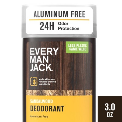 Every Man Jack Sandalwood Men's Deodorant - Aluminum Free Natural Deodorant - 3oz
