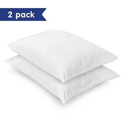 Vibe Embossed Gel-Infused Memory Foam Cluster Pillow, 2 Pack, Standard (20” x 26”)