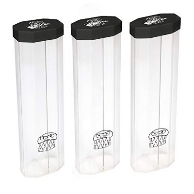 Monster Dual Playmat Tube, Value 3 Pack - Monster Protectors Prism-Shaped Play Mat Case Holds Two Playmats at Once