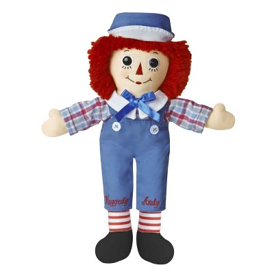 Aurora Medium Raggedy Andy Classic Raggedy Ann & Raggedy Andy Timeless Stuffed Animal Multicolor 12"