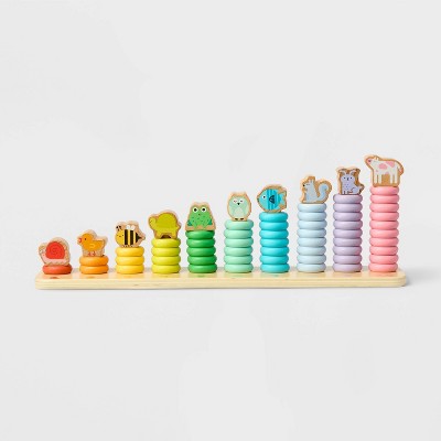 Stack & Sort Toy - 66pcs - Gigglescape™: Educational Baby & Toddler Learning, Math, Language, Shapes, Fine Motor Skills