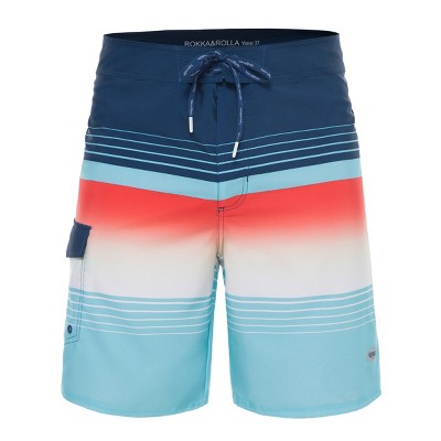 Rokka&Rolla Men's 9" 4-Way Stretch Board Shorts