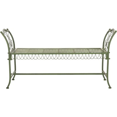 Arona Bench - Outdoor - PAT5015 - Antique Green - Safavieh