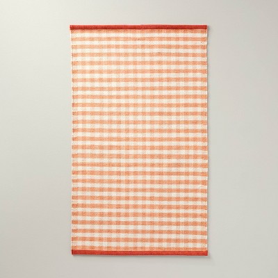30"x50" Rug Coral Gingham Indoor/Outdoor - Hearth & Hand™ with Magnolia
