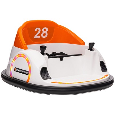 Qaba 12V Electric Ride on Bumper Car for Kids 1.5-5 Years Old, Baby Bumper Car with Remote Control, Orange