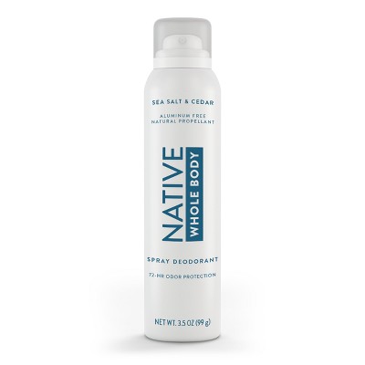 Native Deodorant & Body Spray for Men & Women  - Sea Salt & Cedar - Aluminum Free - 3.5oz