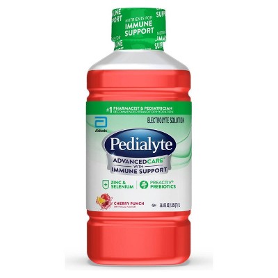 Pedialyte Advanced Care Electrolyte Solution Hydration Drink - Cherry Punch - 33.8 fl oz