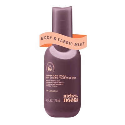 Niches & Nooks, Freshen Your Nooks Body & Fabric Fragrance Mist - Soft Clementine - 4.2 fl oz