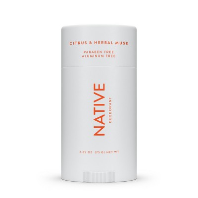 Native Deodorant for Men & Women - Citrus & Herbal Musk - Aluminum Free - 2.65oz