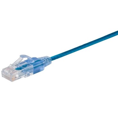 Monoprice Cat6A Patch Ethernet Cable 6 Inches Blue, UTP, 30AWG, 10G, Pure Bare Copper, Snagless RJ45, For Computer Network Cable, LAN, Modem, Router
