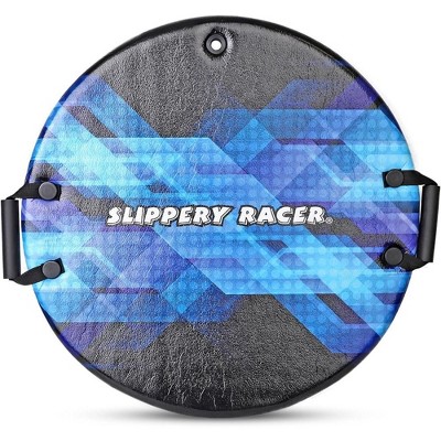Slippery Racer Downhill Zeus Adults and Kids Foam Saucer Disc Snow Sled Toboggan with Handles, Midnight Hologram (3 Pack)